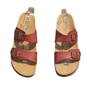 Vegan Slip-On Adjustable 2 Strap Minimalist Modern Casual Women Size 10